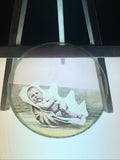 Magic Lantern Victorian Glass Round Handpainted Slide Baby in a shell - (1091)
