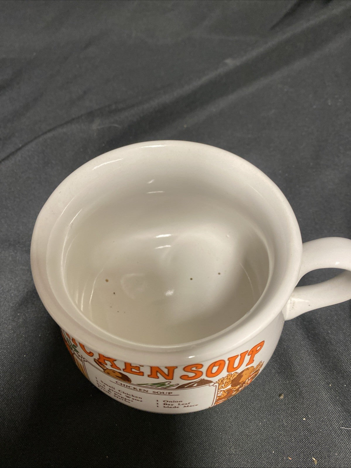 Pair of 1980's soup mugs Chicken and Mushroom beautiful condition - (1798)