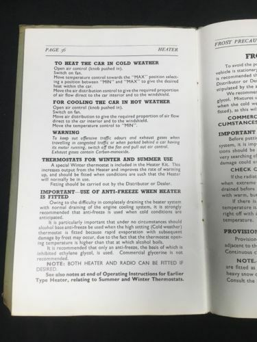 The Rootes Hillman Minx Mark IV Owner's Handbook 1951 ORIGINAL - (2863)