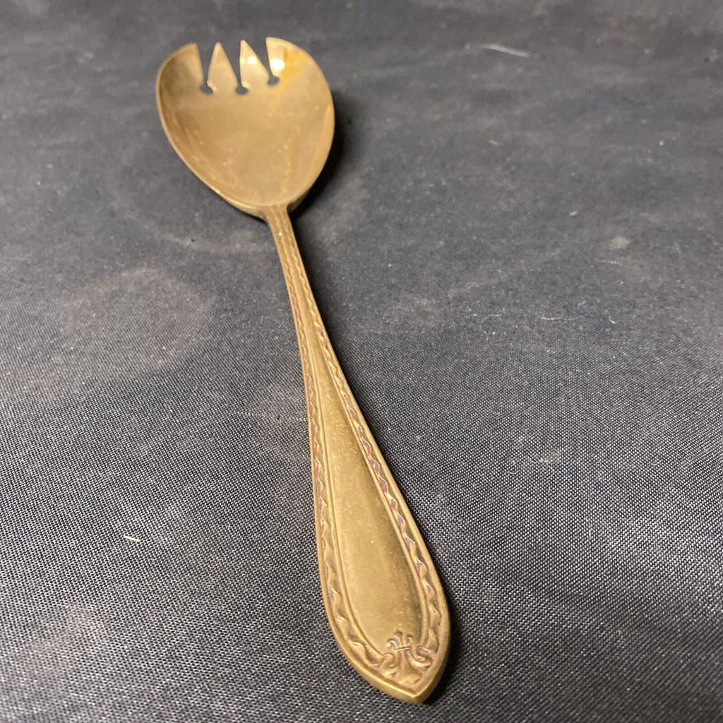 Vintage Dutch AUPHIR Gold Plated Large 23.5cm Serving Spoon / Fork - (5376)