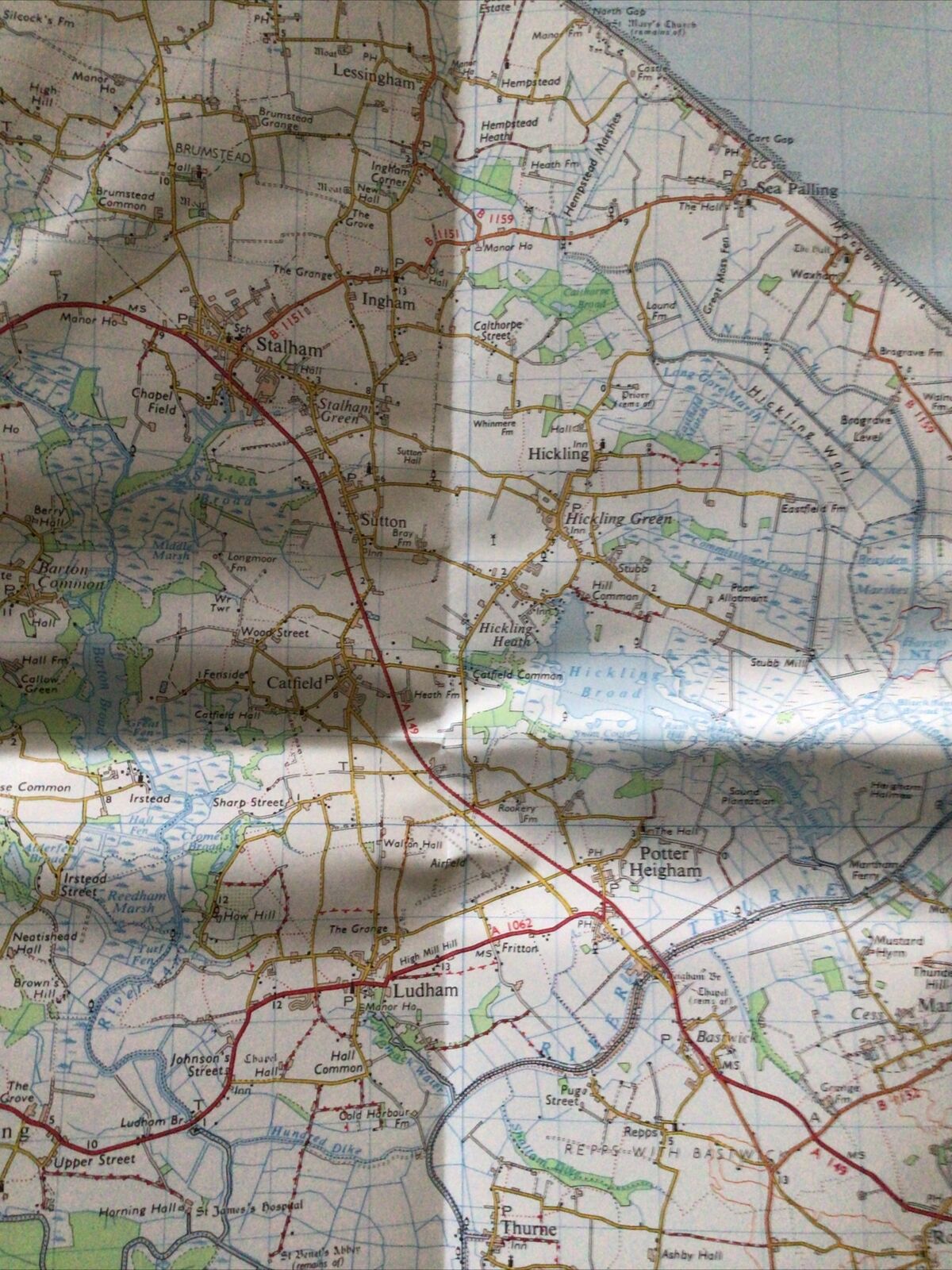 MAP - Ordnance Survey 1:50 1st Series 1974 -Norwich and The Broads #134 - (8711
