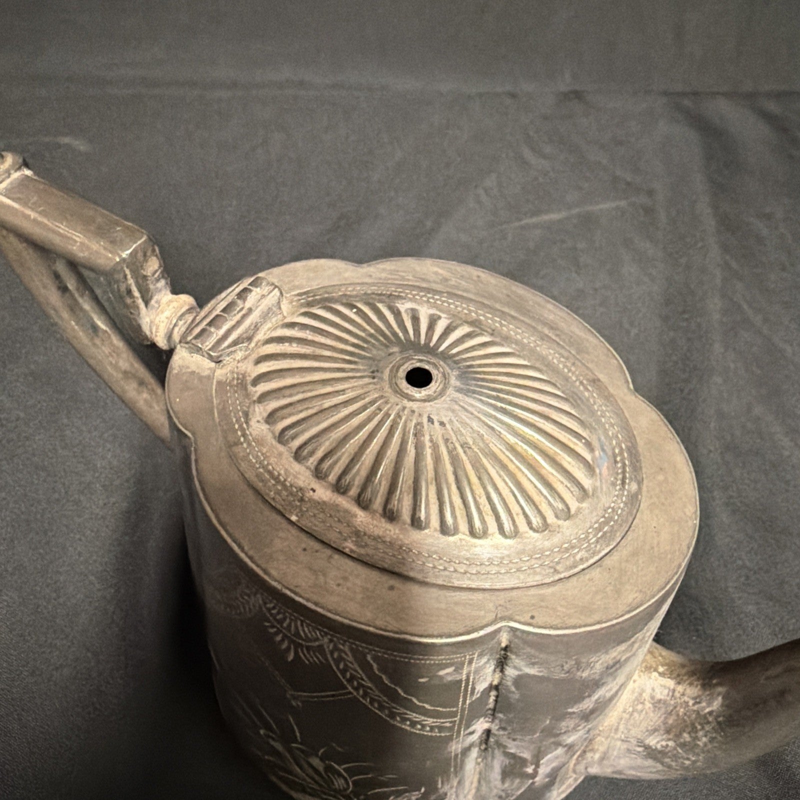 Antique Electroplated Brittania Metal Teapot Sheffield #4966 - (1914)