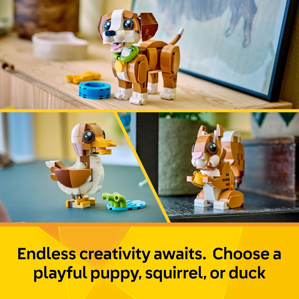 LEGO Creator 3 in 1 - Cute Animals: Playful Puppy Dog / Duck / Squirrel - 31382