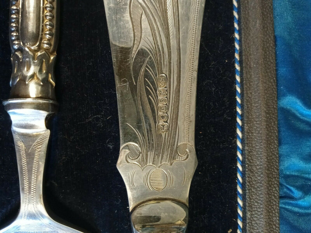 Philip Ashbury & Son Late 1800's Silver Plate Fish Server set cased - (7926)