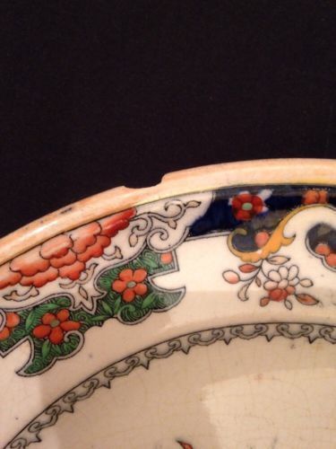 MINTON Imari Pattern Peony and red bird x 3 Plates 1860  - VERY RARE    (1355)