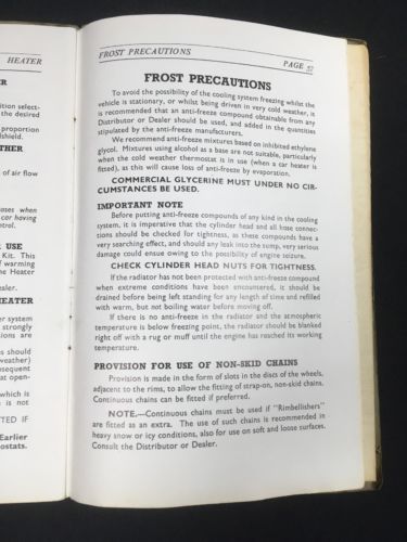 The Rootes Hillman Minx Mark IV Owner's Handbook 1951 ORIGINAL - (2863)