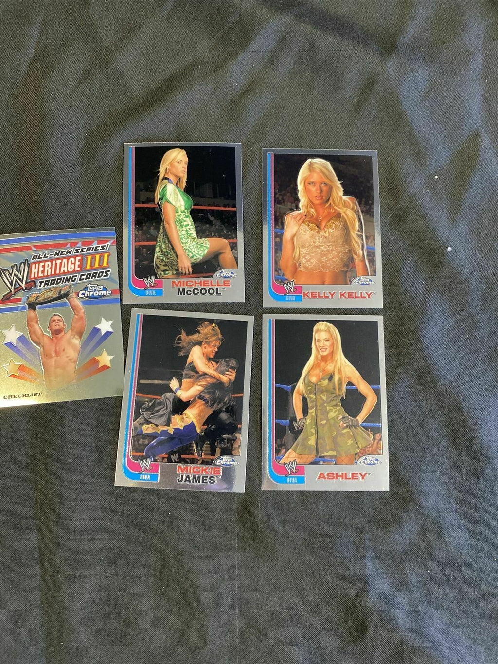 Topps WWE Chrome 2008 MINT Opened to Identify 4 x Diva + 1 Checklist Card (6658
