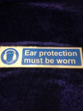 Safety Sticker Sign 300x75mm - Pack of 10 -  EAR PROTECTION MUST BE WORN (703)