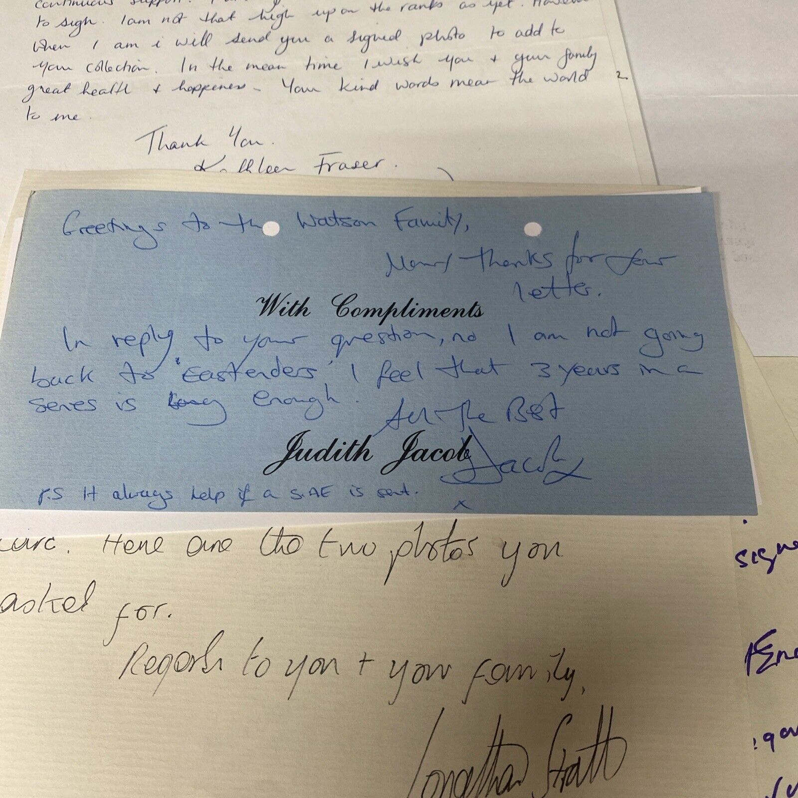 22 Original Letters from Eastenders Cast 1990's all Autographed Ephemera  (8943)