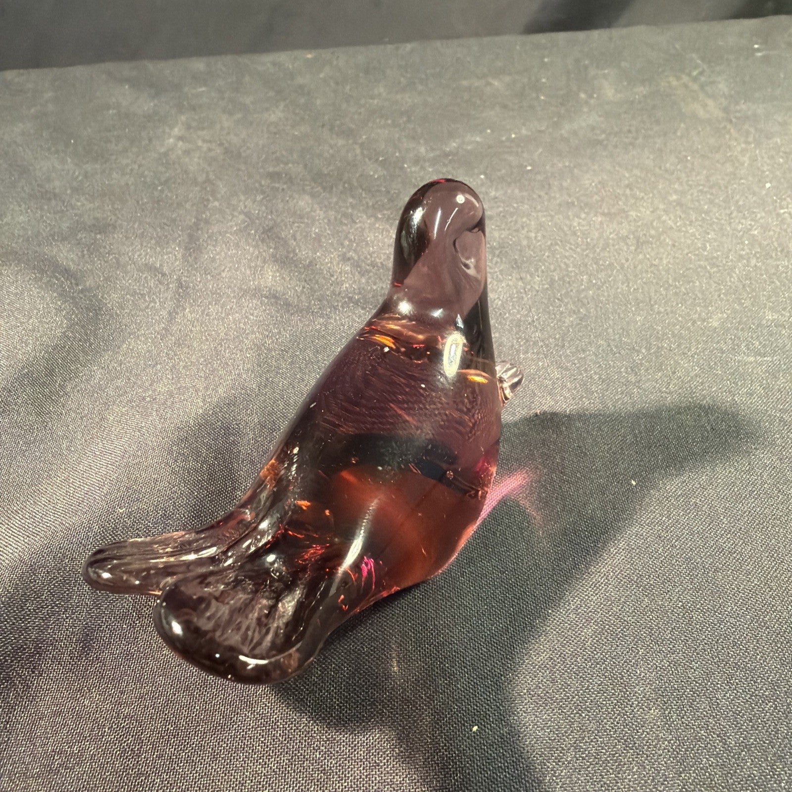 Murano Glass Seal Pink Glass 10cm Vintage 1960's - (2083)
