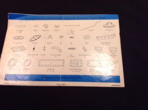 MECCANO - Book of Models for outfits 0-1 - 1962 - Scooter Acrobat Etc (757)