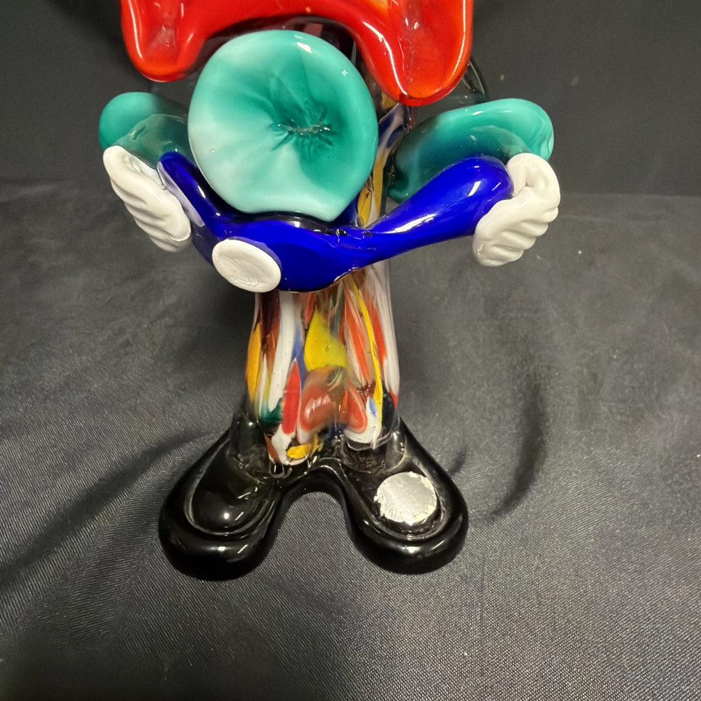 Genuine 1960's Murano Glass Clown with Guitar 10" with label Musician - (1962)