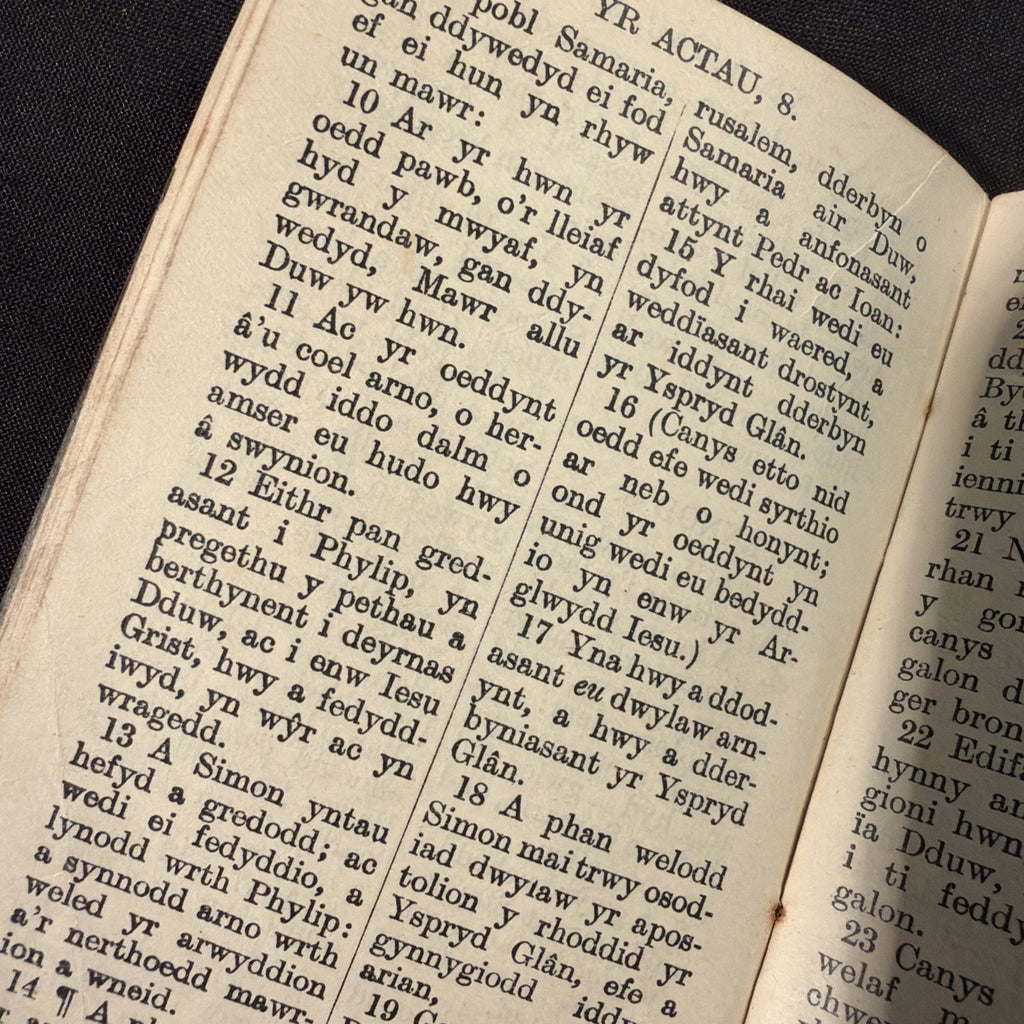 Welsh Language Small Biblical Books Dated 1899 Sant Marc and Yr Actau - (2056)