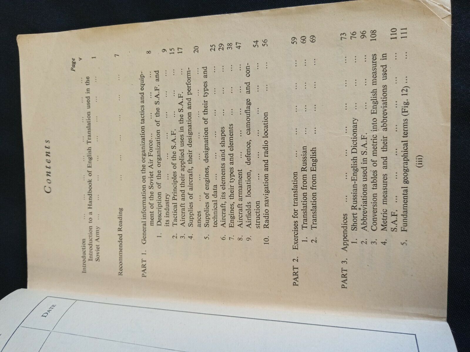 Royal Air Force Air Ministry Handbook for Interpreters RUSSIAN Book 1951 - (7809