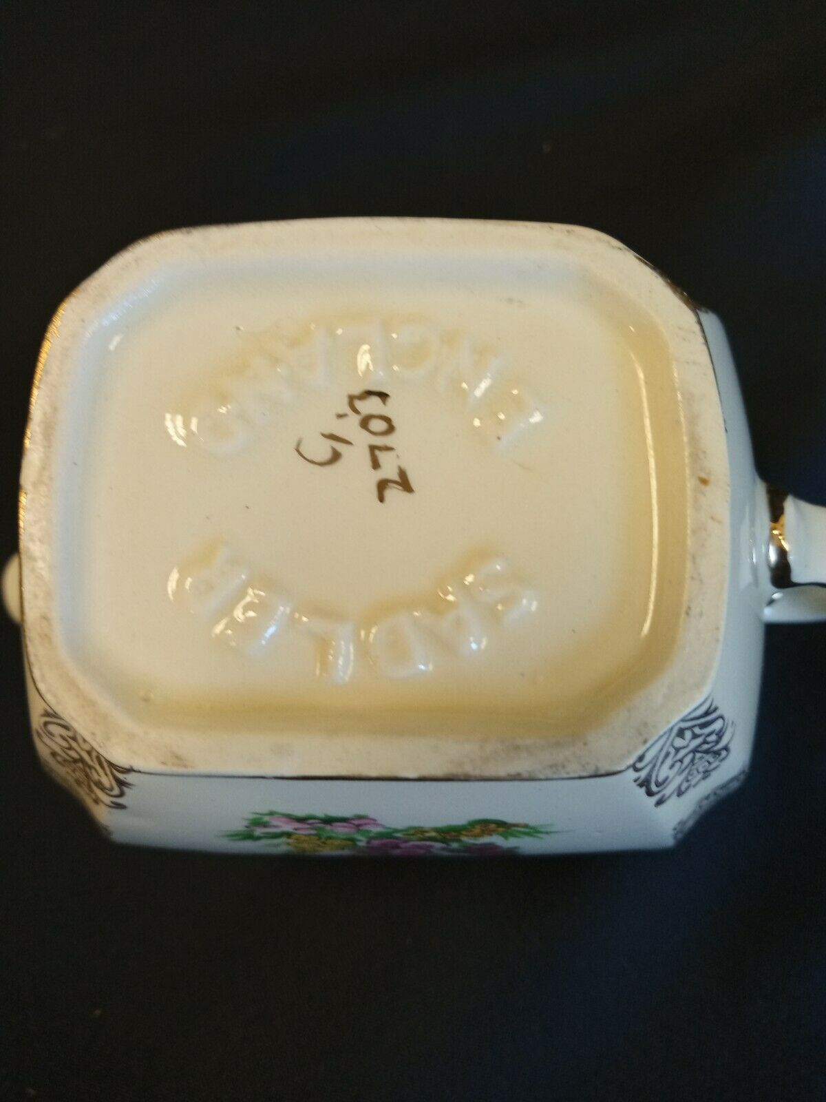 Vintage Sadler Cream Jug DAINTY MISS Gilded 7.5cm Tall - (7892)