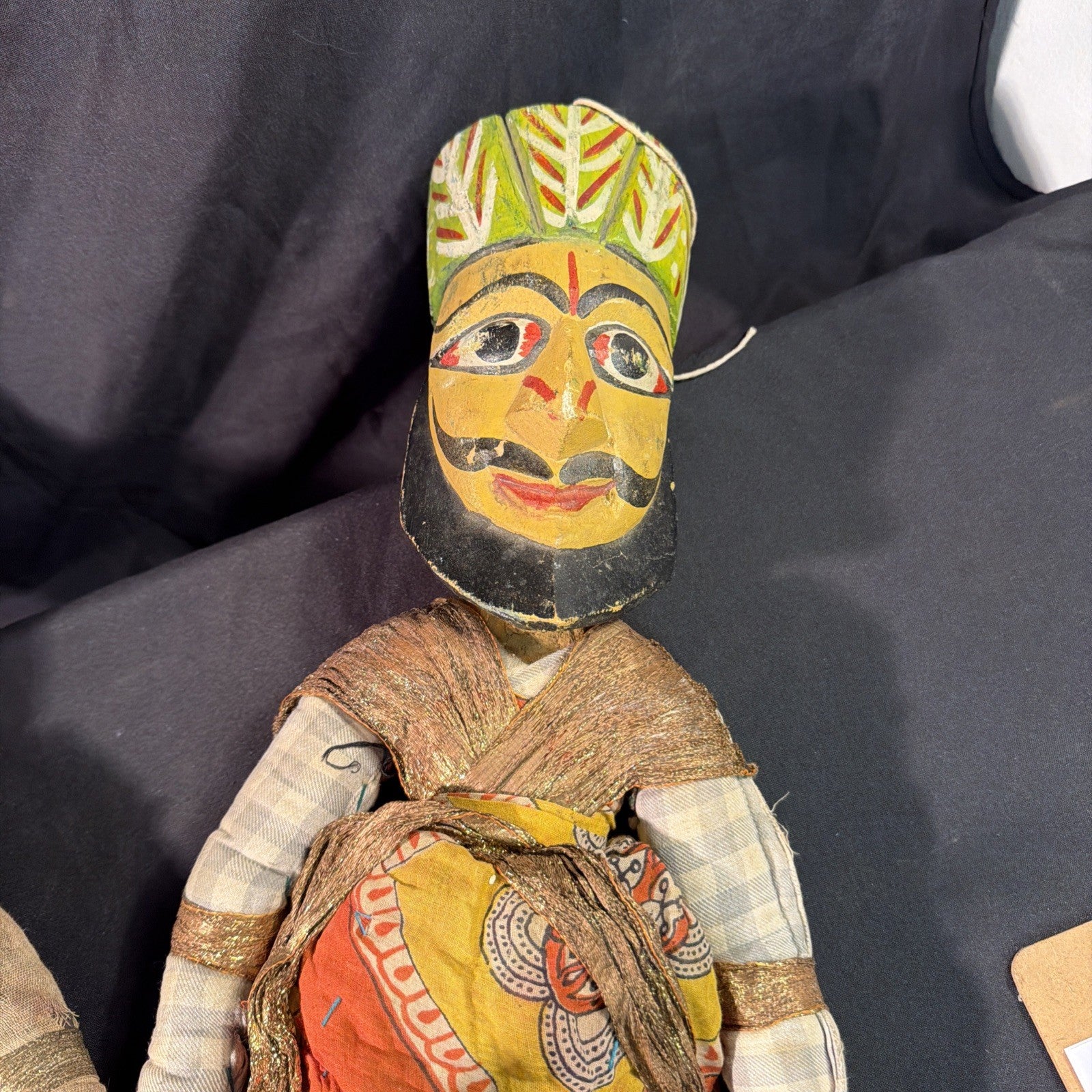 Marionette Rajasthani Kathputli antique wooden puppets Set of 3 kings - (2082)