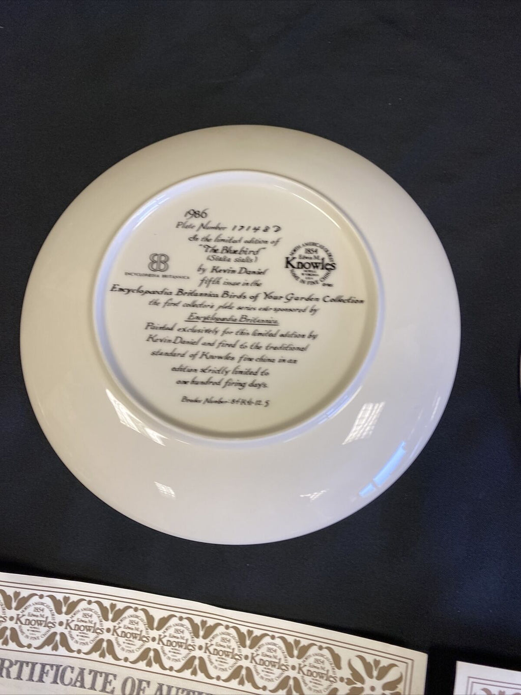 Knowles 1985 Birds in Your Garden Plates x 2 The Chickadee & The Bluebird (7835