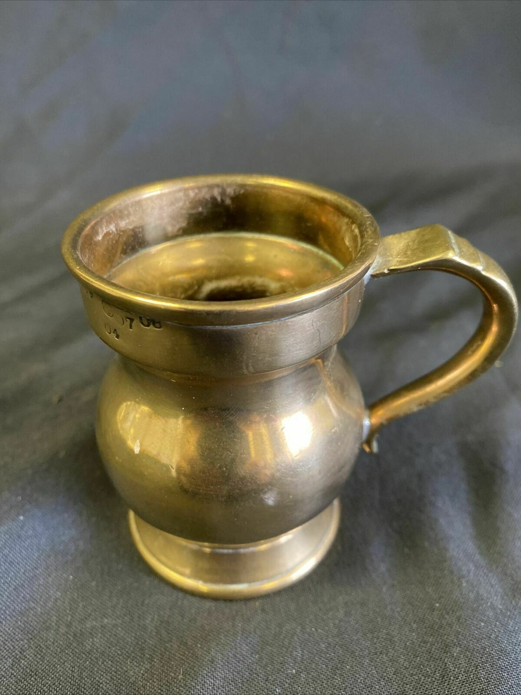 Solid Brass Victorian Antique Pub Measure stamped ER King Edward  1 Gill (6473)