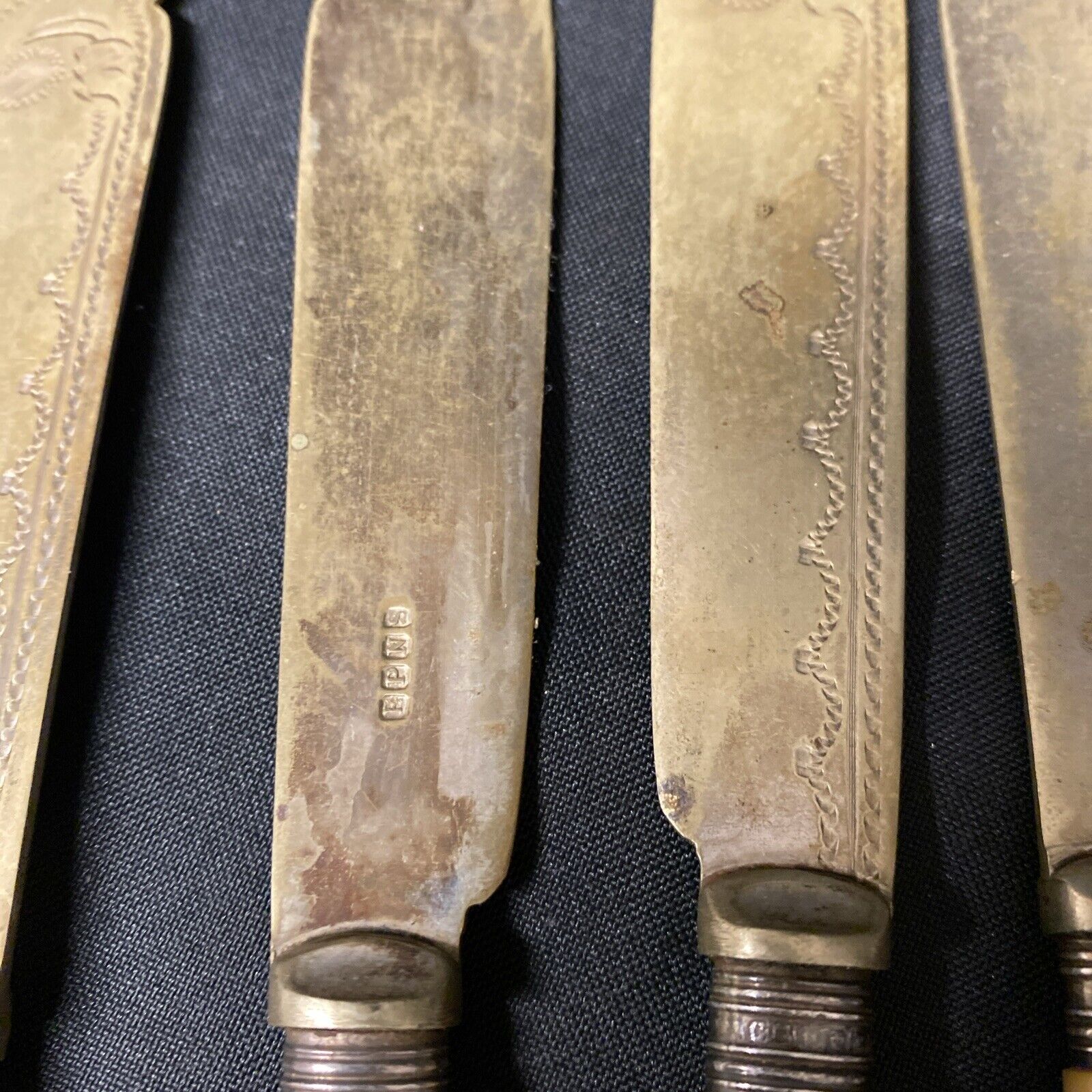 10 Piece Bone Handled Fish Knife and Fork EPNS Vintage Cutlery Set - (5350)