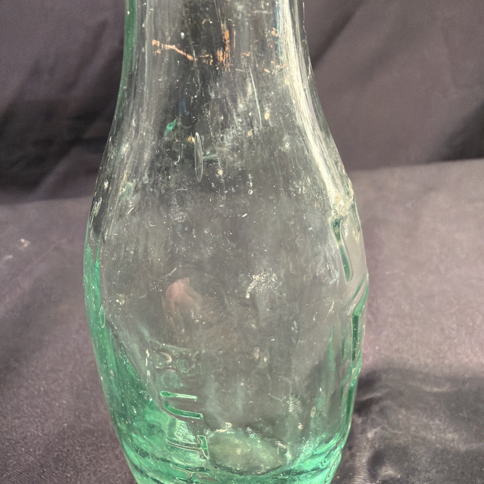 Antique Glass Bottle Ellis Ruthin Torpedo bottle 19cm tall 1890's - (2011)