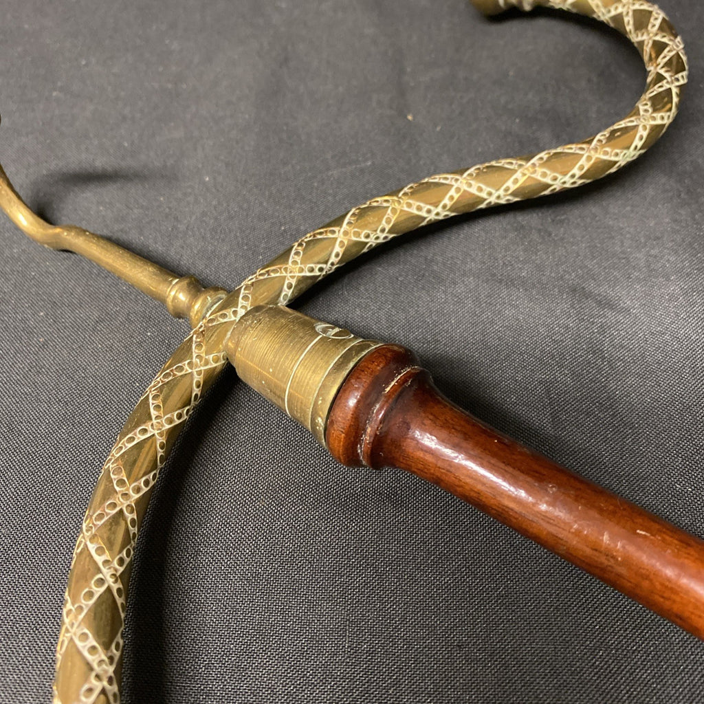 Antique Judge Barrister Wig and Gown Hanger Brass and wood Engraved - (1711)