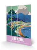 British Railways Vintage Breathe North Wales printed on Wood 40x60cm