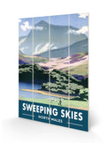 British Railways Vintage Sweeping Skies North Wales printed on Wood 40x60cm