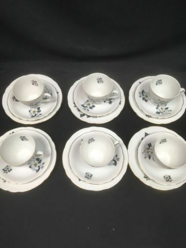 Bohemia Ceramic Works Czechoslovakia tea set antique 18 piece (6 trio) -(2764)