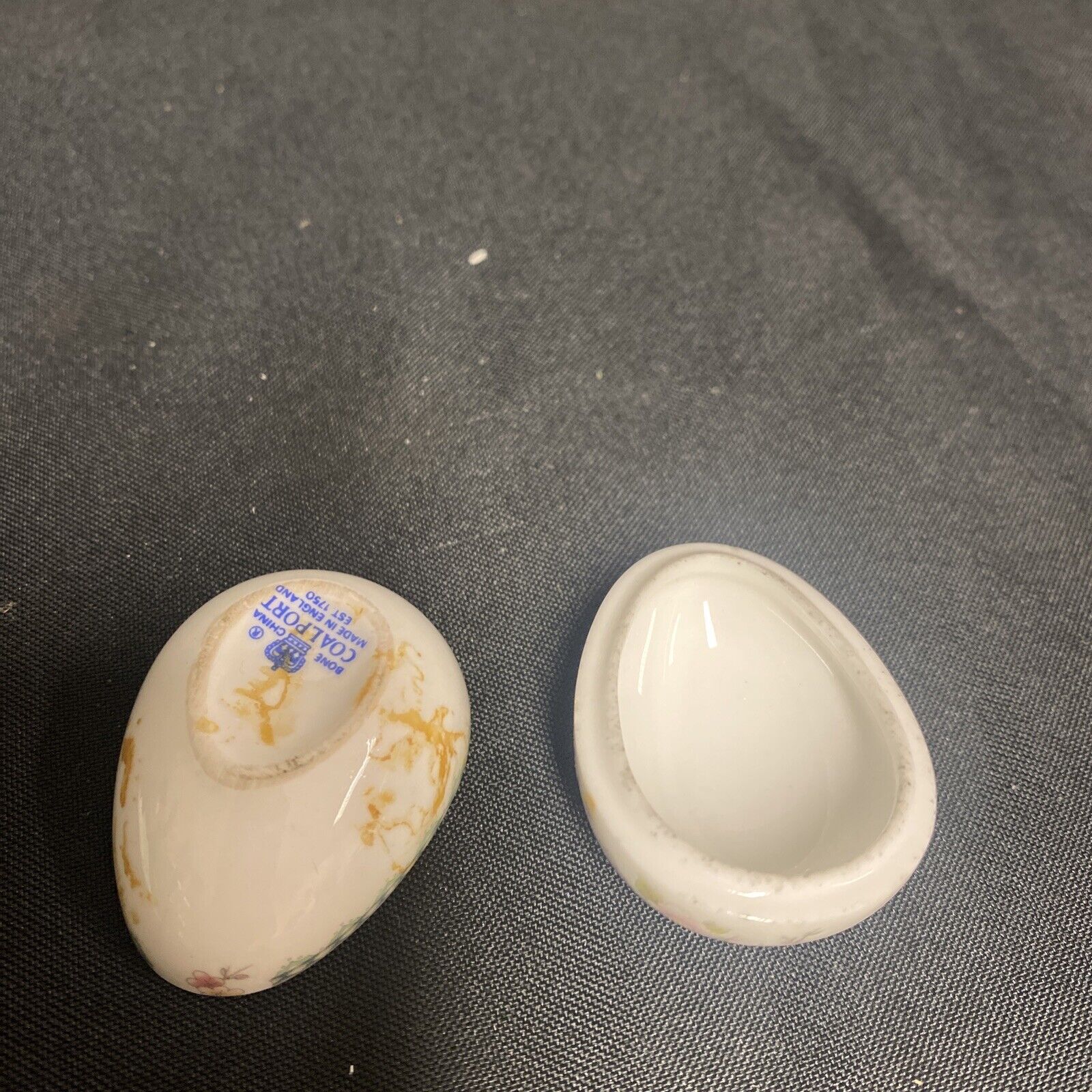 Trinket Box EGG - Coalport England Bone China Pretty Floral Egg - (9190)