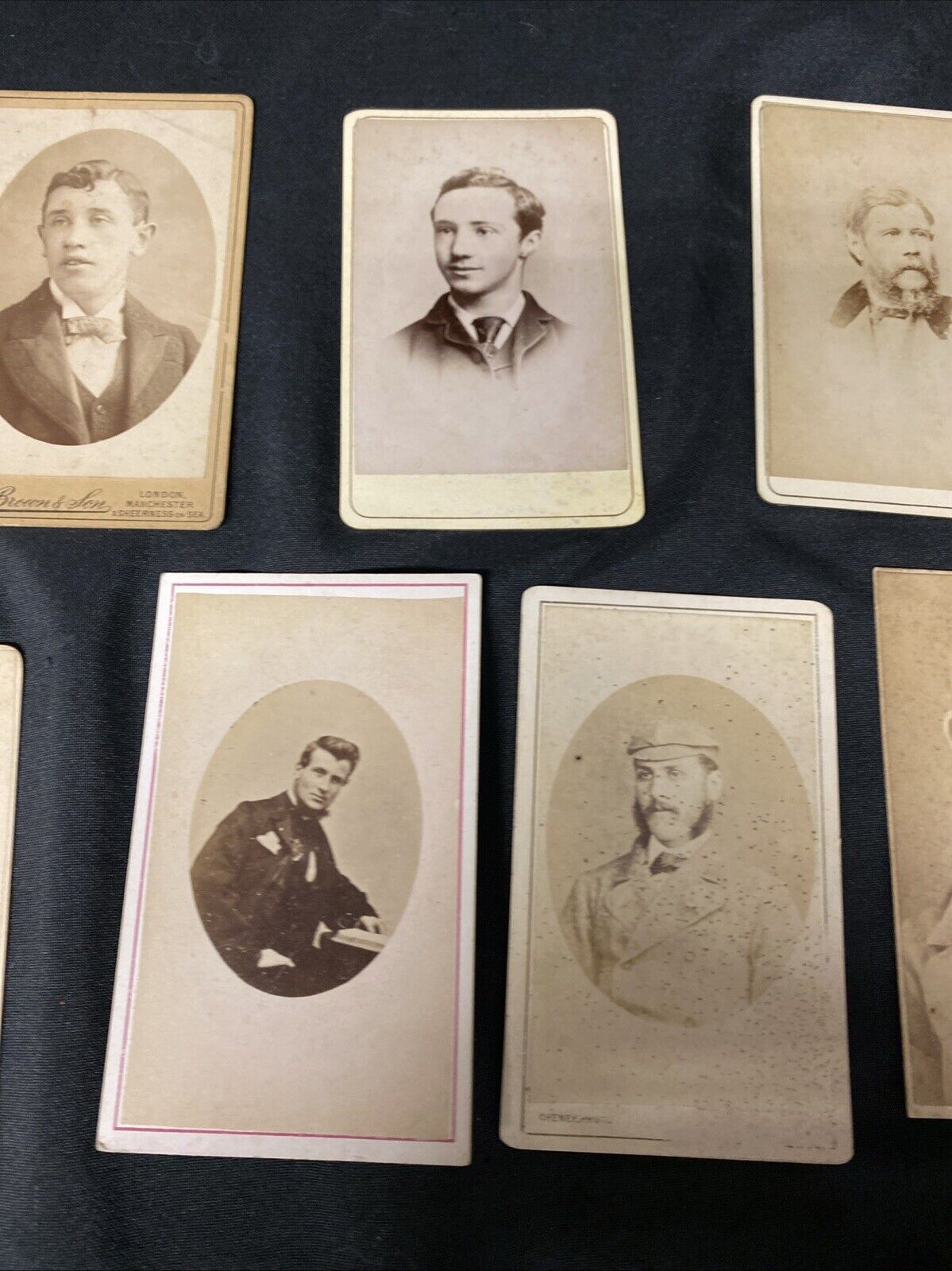 Victorian Carte De Vista CDV's x 7 Features Gentlemen Portraits London - (5442)