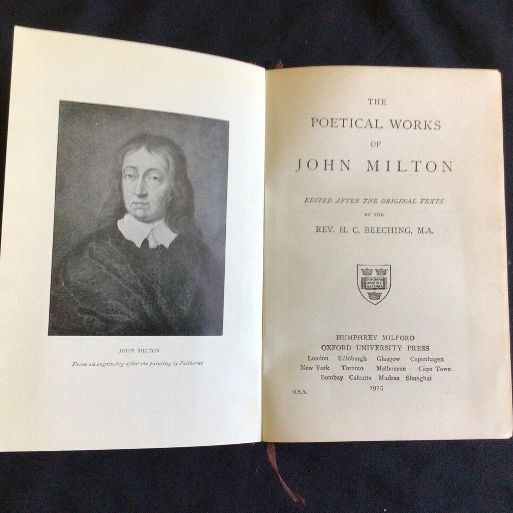Rev. H. C Beeching - The Poetical Works of John Milton 1925 Book (9729)