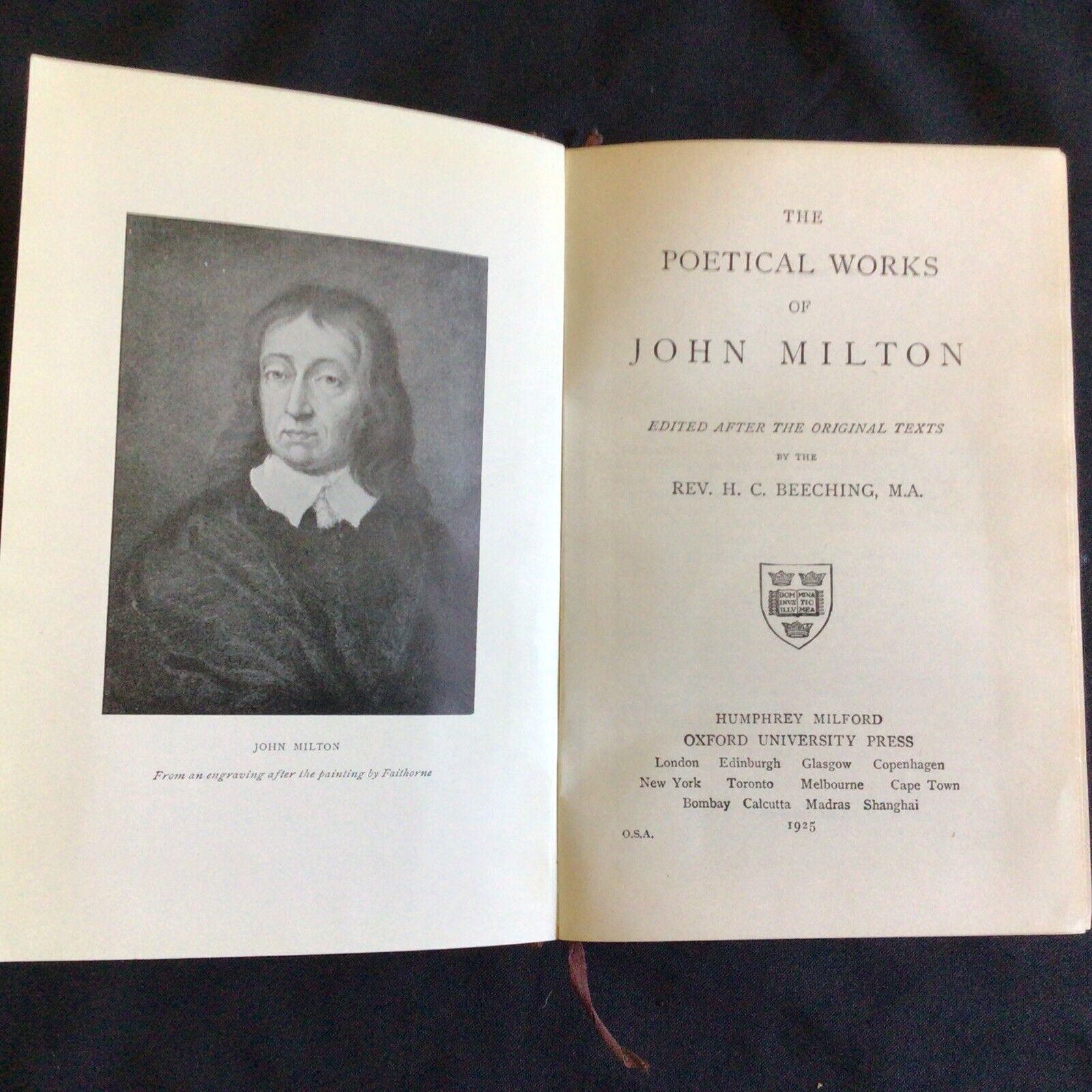 Rev. H. C Beeching - The Poetical Works of John Milton 1925 Book (9729)