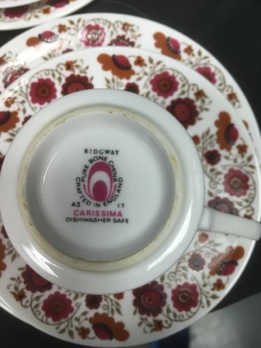 RIDGWAY Carissima 1960's Pure Bone Chine Tea Set 36 pieces - (2793)
