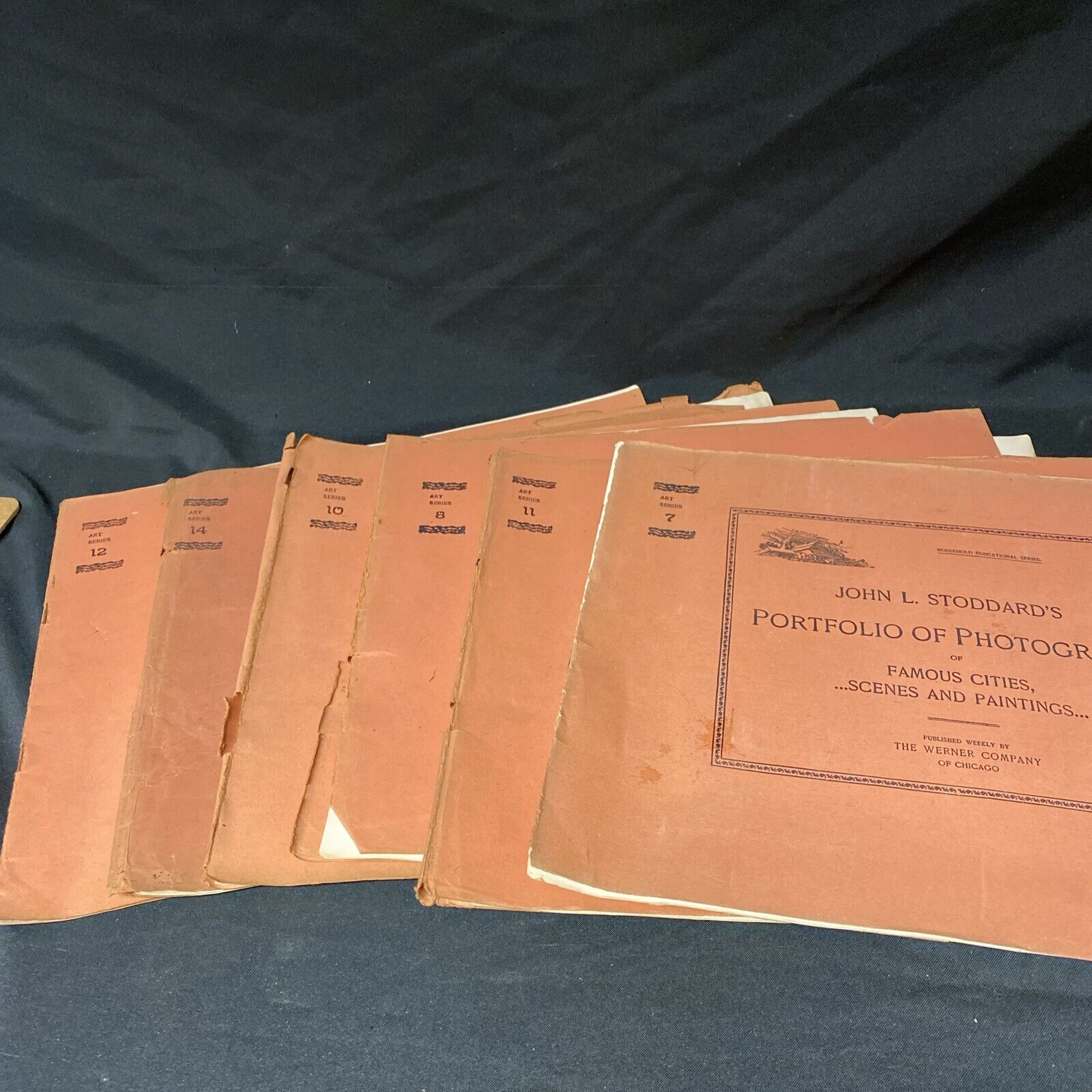 John L. Stoddards Portfolio Of Photographs Werner Chicargo 1893 x6 books (5346)