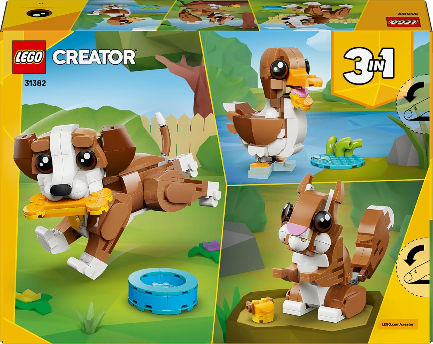 LEGO Creator 3 in 1 - Cute Animals: Playful Puppy Dog / Duck / Squirrel - 31382