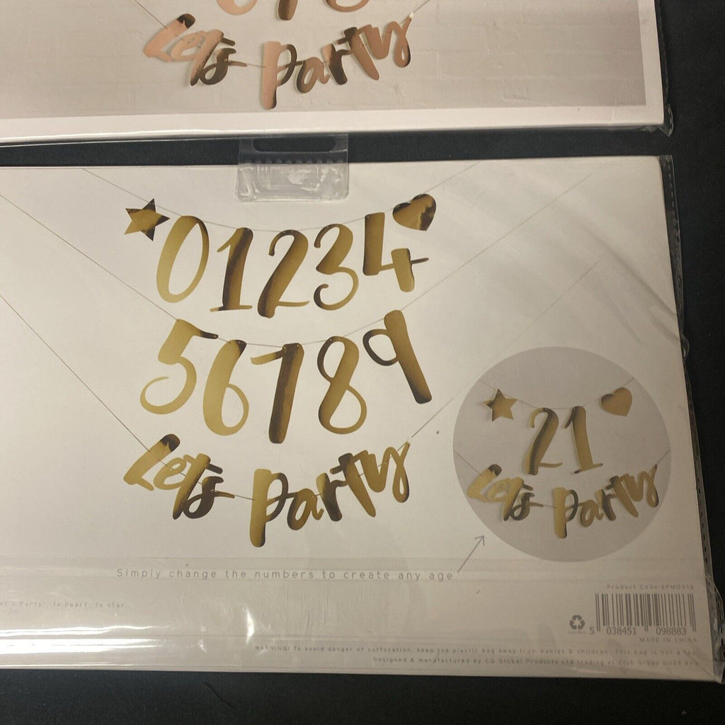 Create Your Own Banner x 2 packs GOLD / ROSE GOLD Party Birthday (5335)