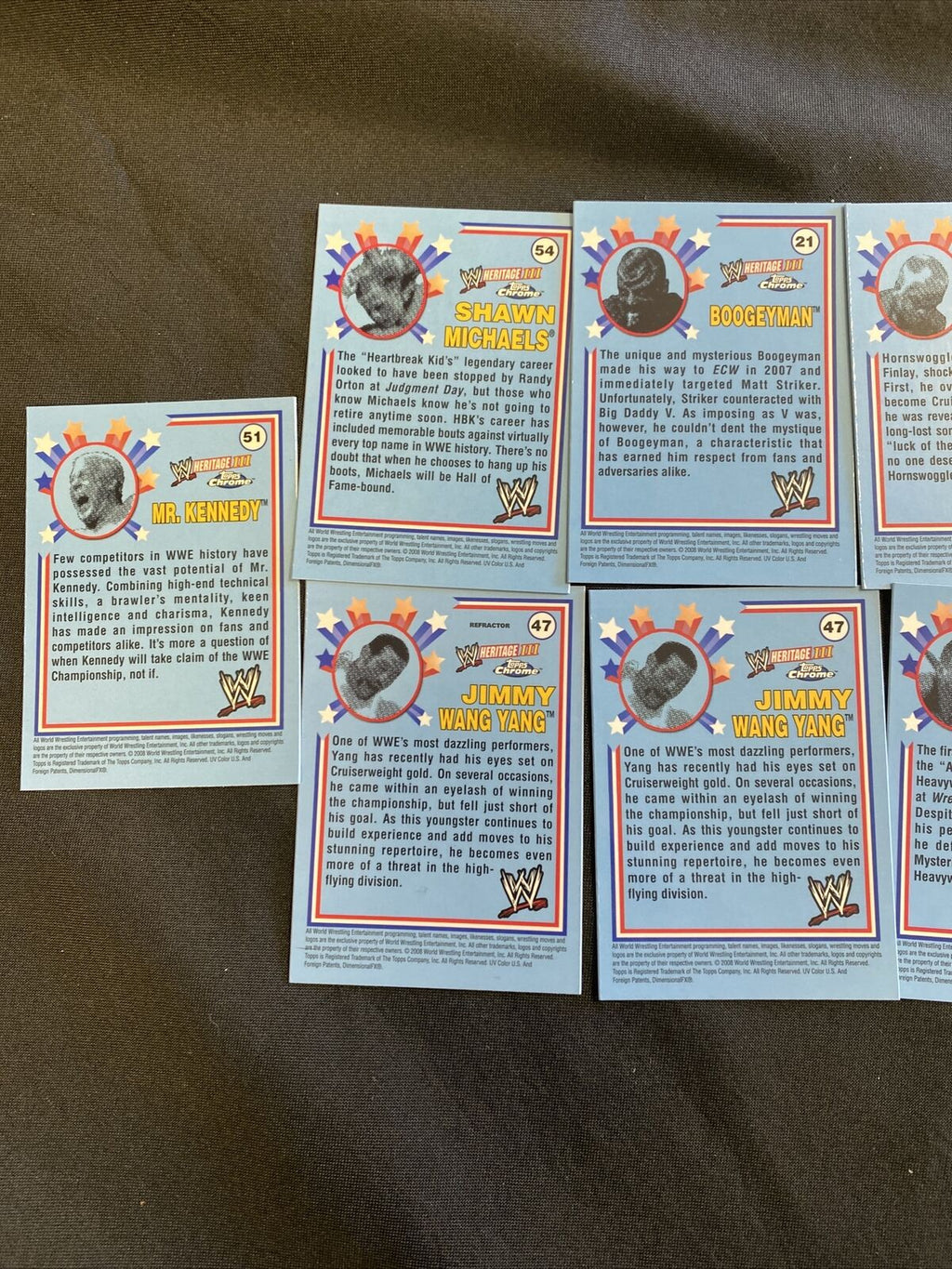 Topps WWE Chrome 2008 MINT Opened to Identify 9 x Chrome Cards - (6657)