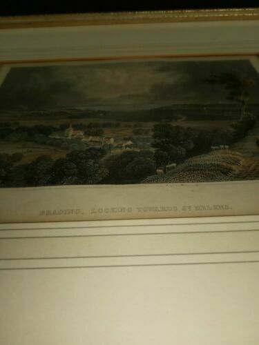 T.Barber Aft. W.Bartlett 1834 Engraving Brading looking towards St. Helens (7013