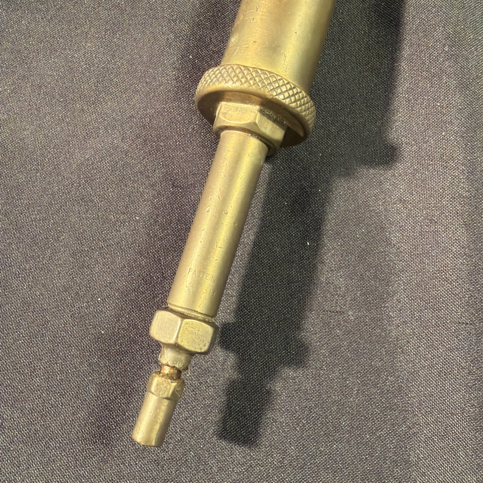 Antique 1920 ENOTS Autoram grease Gun Patent 3177 Brass - Ex Cond - (1992)
