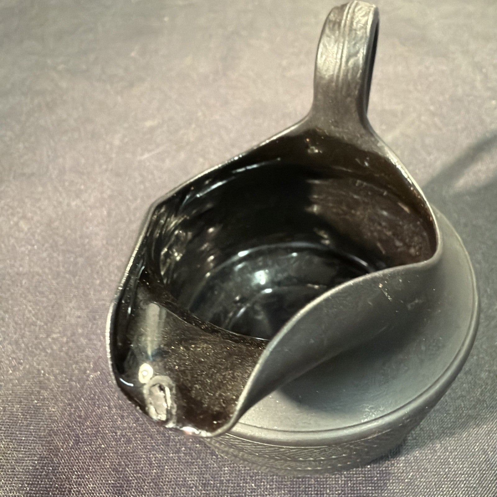 Vintage Black Basalt Jug / Creamer 7cm tall Wedgwood? - (1984)