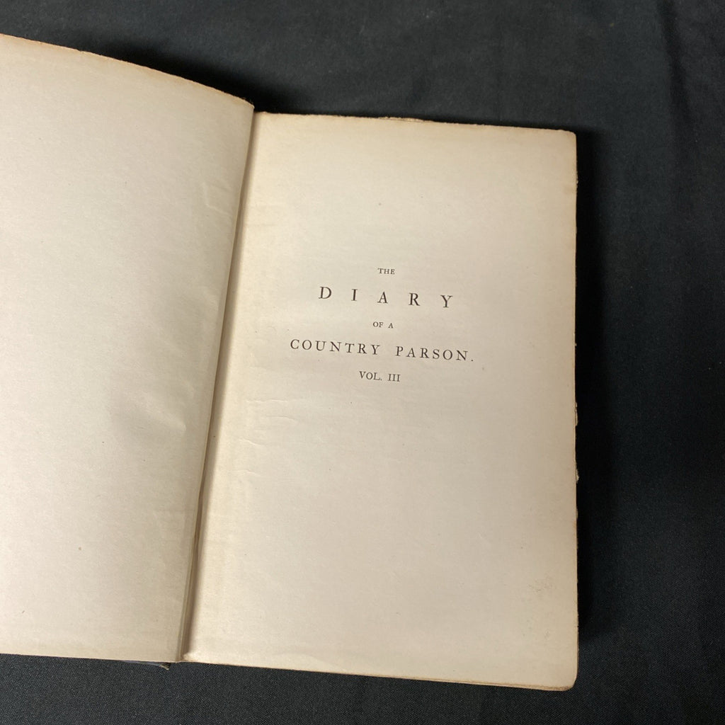 Book - Diary of a Country Parson VIII - James Woodforde - 1926 - (1547)