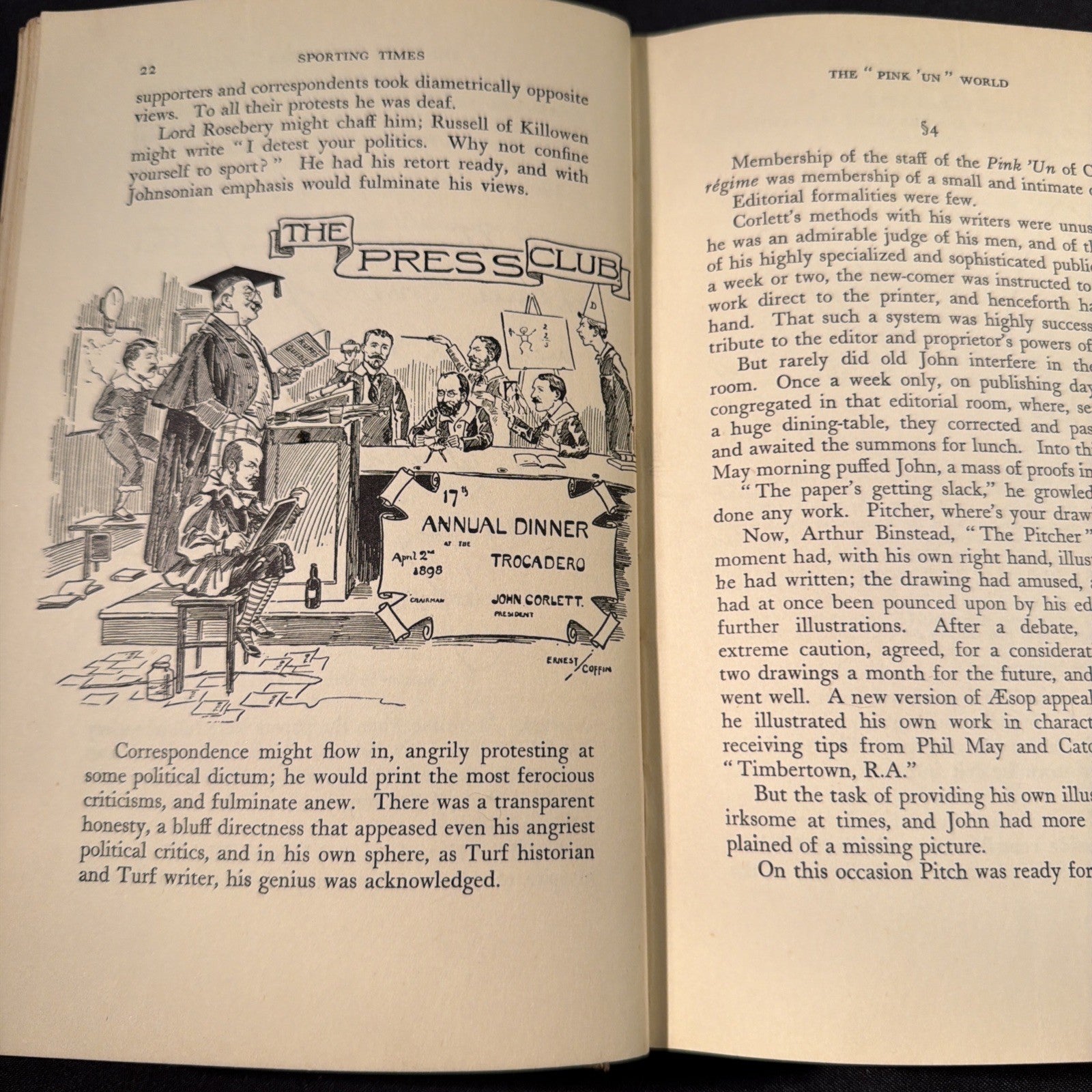 Antique Book 1938 1st Edition Sporting Times, The "Pink 'un" by J.B. Booth - (1977)