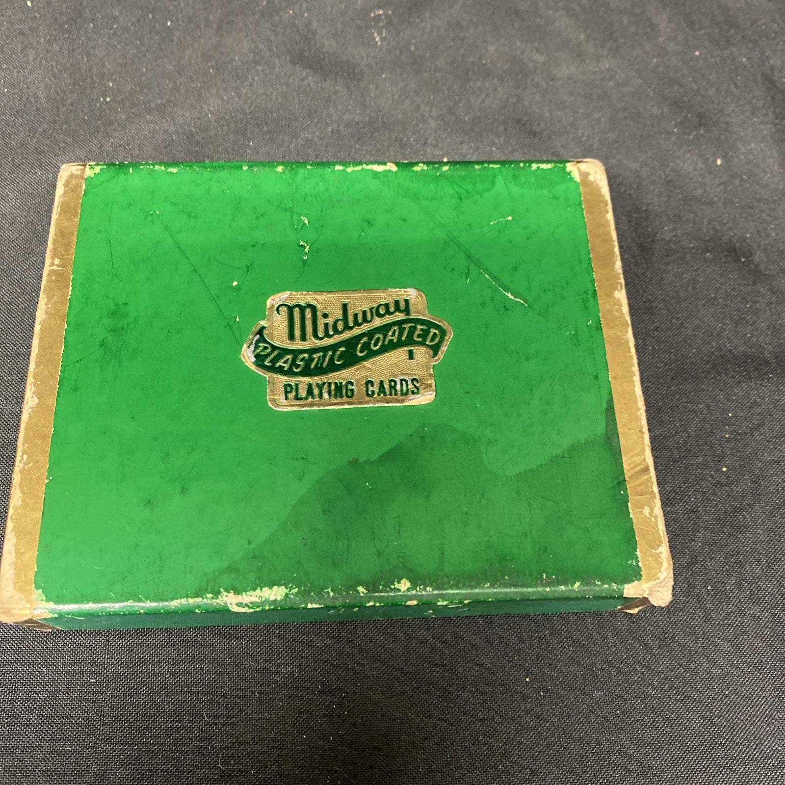 Vintage Midway Plastic Coated Playing Cards Twin Pack Roses - (1747)