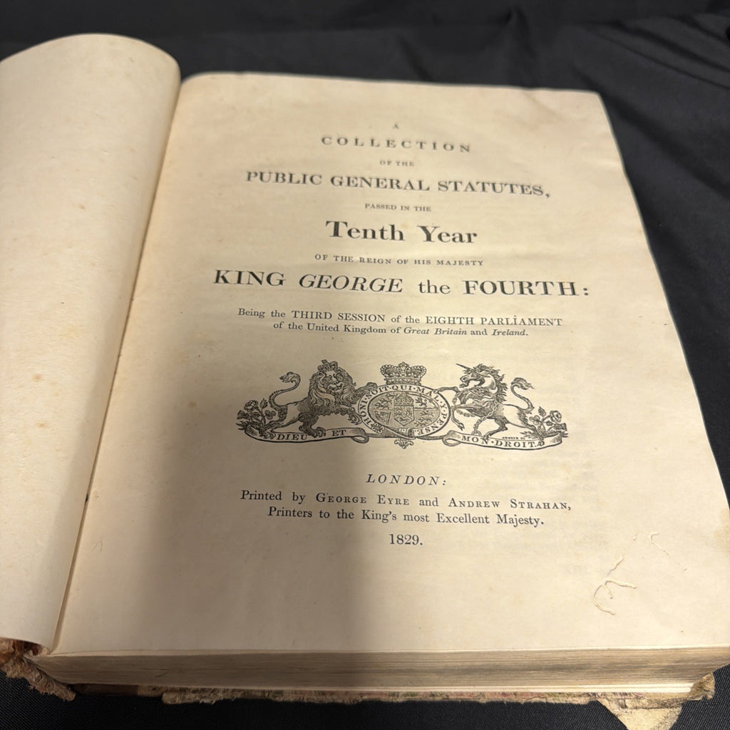 The Statutes of United Kingdom George IV 1829 to 1831 Collection Book - SKU (1912)