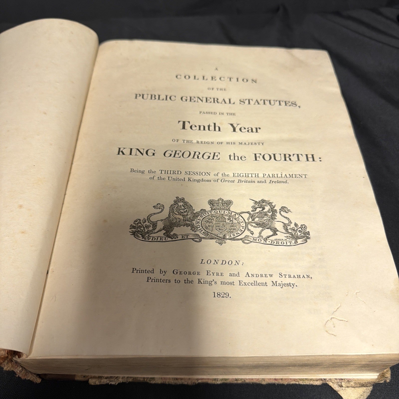 The Statutes of United Kingdom George IV 1829 to 1831 Collection Book - SKU (1912)