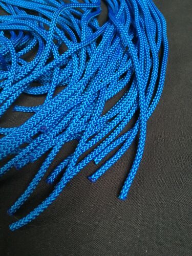 Woven Rope NYLON CORD 4mm BLUE - 1 Metre x 25 Para Cord  Macramé Camping (7089