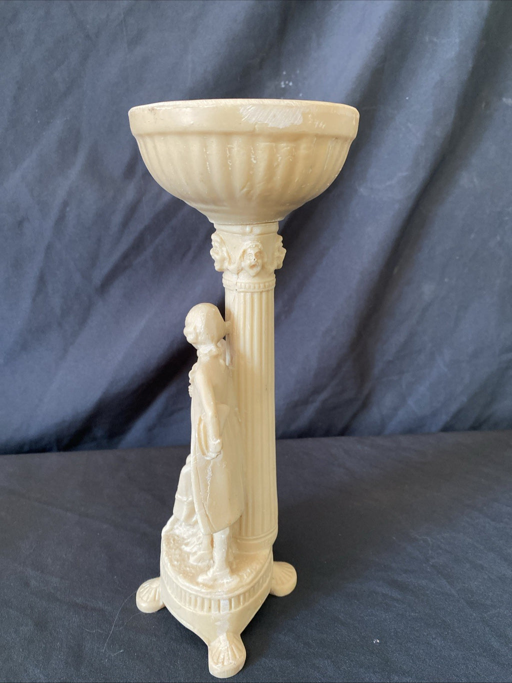 Vintage Resin J.B Reg Design Courting Couple Figure Candle Holder 1970's (1186)