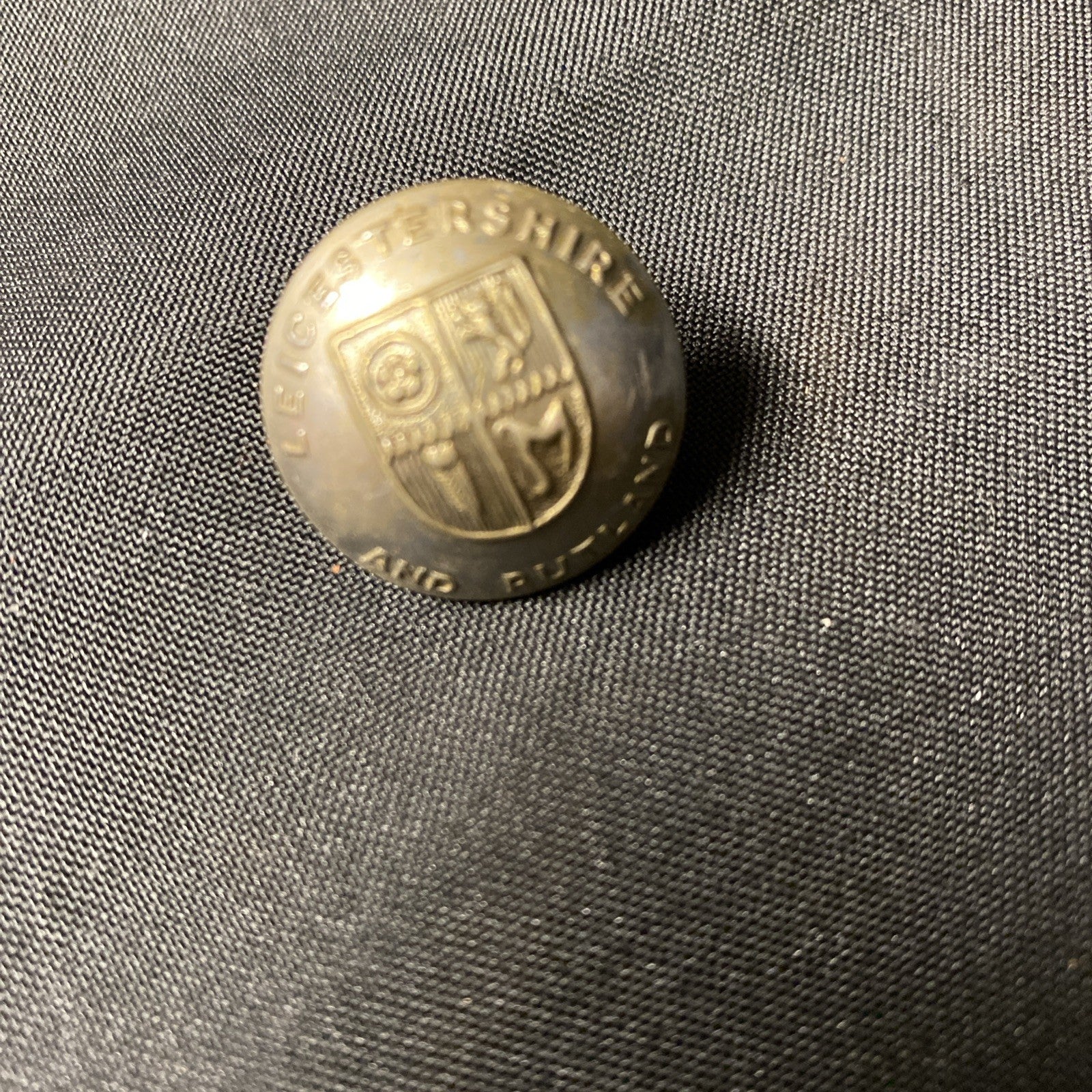 FIRE BRIGADE Vintage Tunic Button - LEICESTERSHIRE Fire Brigade 25mm  - (7582