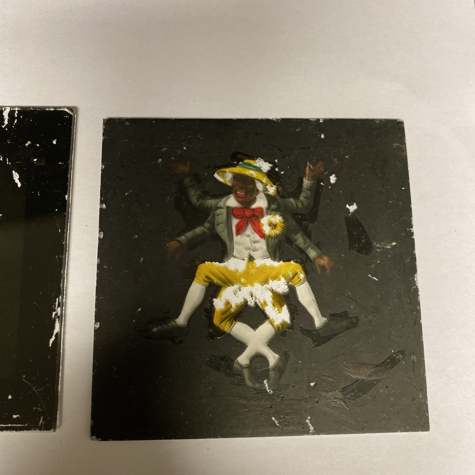 Magic Lantern Victorian Glass Square Handpainted Circus x 3 Slides (1064)