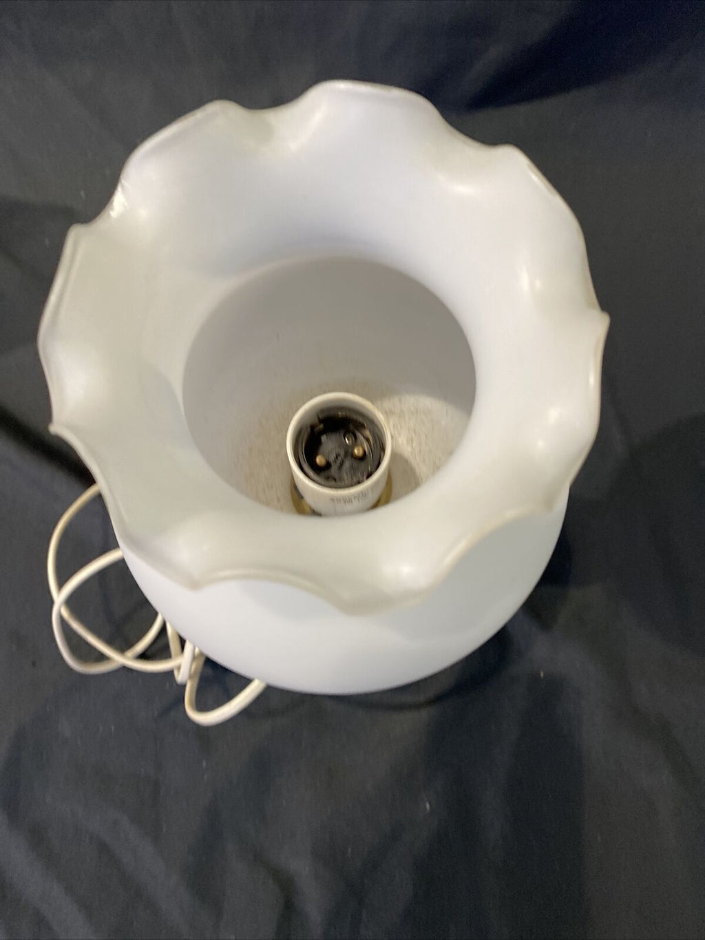 LAMP 1990's Brass and Onyx with Glass shade 30cm high - (8478)